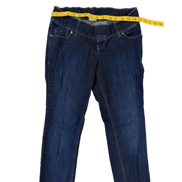 Old Navy Jeans Maternity Womens 1 Dark Wash Skinny Stretch Woven Waistband Pants - Picture 5 of 5